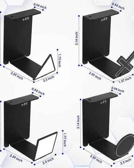 HC128 Headphone Holder Hanger for Desk, Include Adhesive Strips, Universal Headset Stand for PS4/PS5/Xbox/PC/Mac/Headphones Game Controller Hanger (Including 4 Types)