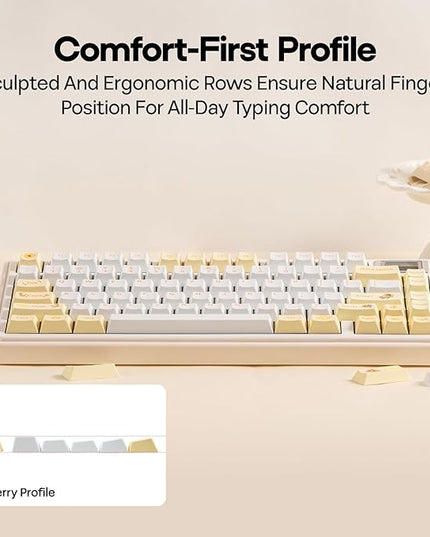 EPOMAKER Sunflower PBT Keycaps, 133 Keys, Cherry Profile, Dye Sublimation, ISO/ANSI Layout, 60%/75%/96%/Full Size, Custom Keyboard Keycaps Set for Mechanical Gaming Keyboard