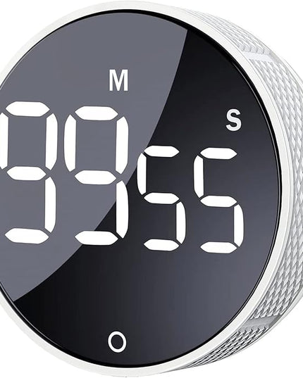 AVINIA Digital Kitchen Timers, Visual timers Large LED Display Magnetic Countdown Countup Timer for Classroom Cooking Fitness Baking Studying Teaching, Easy for Kids and Seniors White