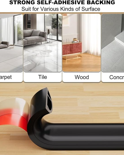 Kneelisa 6FT Side-Open Extension Cord Covers for Wires on Floor,Silicone Power Cable Protector Cord Hider Management Strip,Hide Electric Wire on Carpet,Chord Runner Protective Safety Wiremold,Black