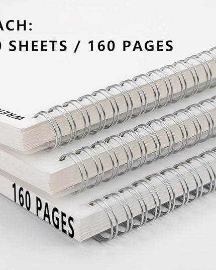 2PCS Dotted Spiral Notebook 5.7" x 8.3" with 120gsm Thick Paper, Elastic Band and Transparent Hard Cover, 160 Pages per Bullet Dotted Journal (2 Pack, A5)