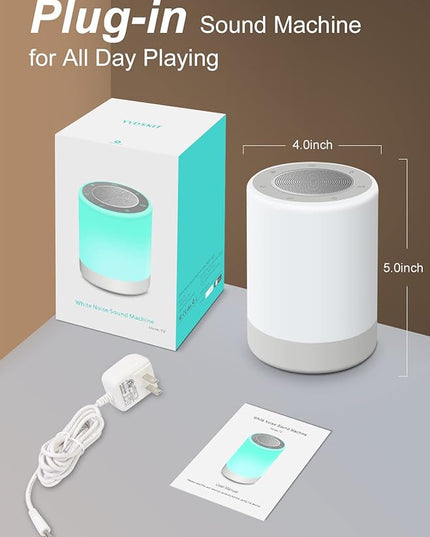 YYDSKIT Sound Machine,White Noise Machine for Baby with Night Light, 32 High Fidelity Sounds,Plug in,5 Timers & Memory Feature, Noise Machine for Baby Kids Adults,Home