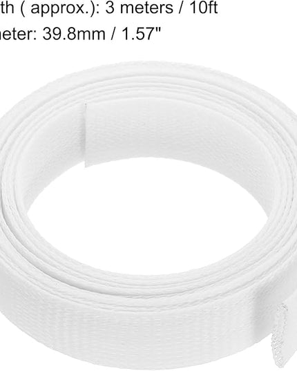 uxcell Expandable Sleeving,1 9/16-inch 10ft Cable Sleeve, White
