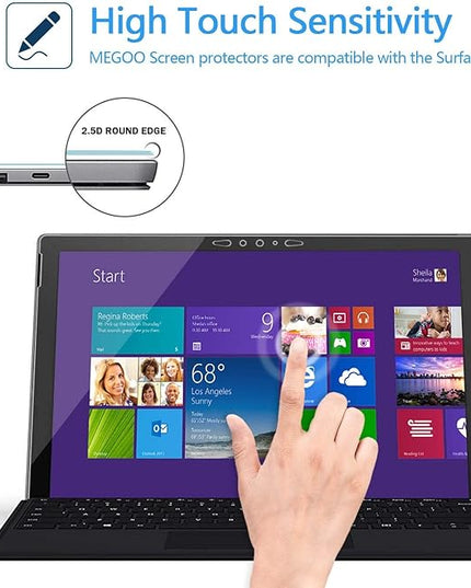Megoo [2 pack Screen Protector for Surface Pro 7 Plus/Surface Pro 7, Ultra Clear/High Response/Tempered Glass, Compatible for Microsoft Surface Pro 7 12.3 Inch (2019 Release)