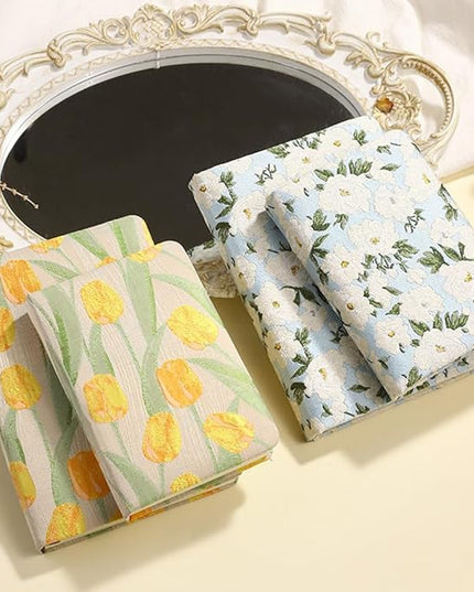 Small Journal for Women, Floral Notebook, B6, 5x7, Ruled Notebook & Blank Sketchbook, Embroidered Journal, Hardcover, Lay Flat, Personal Writing Journal for Women, Cute Journal, Tulip Flower
