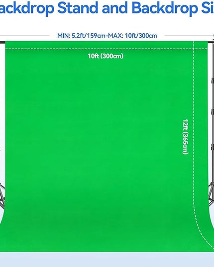 EMART 8.5 x 10ft Green Screen Backdrop Kit with Tripod Stand, Photography Background Support System with 10 x12ft 100% Cotton Muslin Chromakey Backdrop for Photo Studio, Video Shooting, Live Streaming