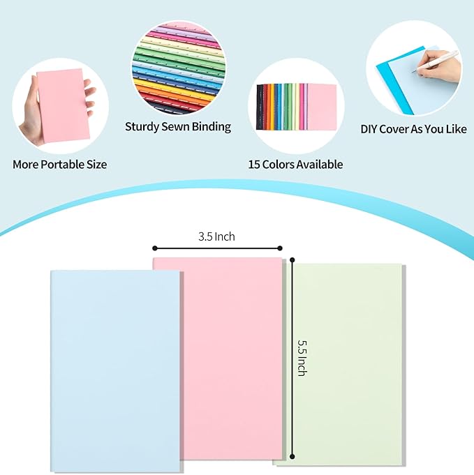 60 Pack Mini Pocket Colorful Lined Notebook Bulk, Journals Bulk, Small Notebooks 3.5x5.5, 30 Sheets/60 Pages, Mini Notebooks for Traveler, Students, School Supplies(Lined-60 pack, 15 Colors)
