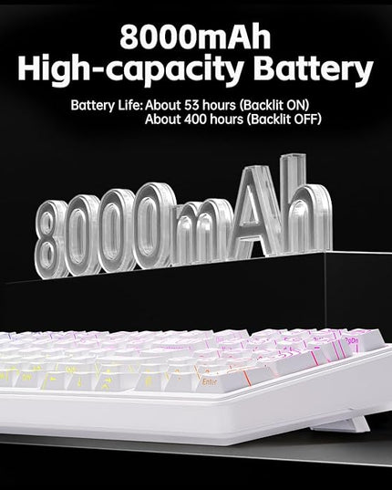 LEOBOG Aula Keyboard, F99 Wireless Mechanical Gaming Keyboards, Hot Swappable Custom Creamy RGB Backlit Computer Keyboard,BT5.0/2.4GHz/USB-C,Topographic Side-Printed Keycaps, Switch