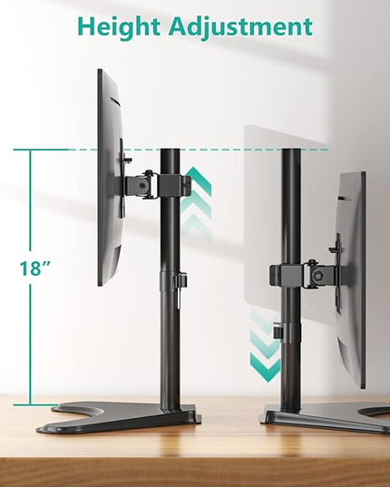 WALI Single Monitor Stand for 13-32 Inch Computer Screens, Freestanding Single Monitors Arm Desk Mount, Universal VESA Monitor Mount 75x75/100x100mm, Adjustable Height and Angle, (MF001), Black