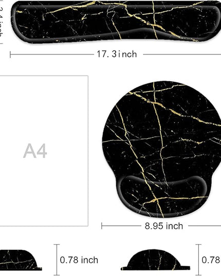 Keyboard Wrist Rest and Mouse Pad, Ergonomic Memory Foam Mouse Pad Wrist Support, Non-Slip & Pain Relief Mouse Pad and Keyboard Wrist Support, Comfortable Mousepad with Wrist Rest for Game, Office