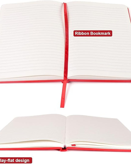 Comix Lined Journal Notebook for Women Men, Journaling Notebooks for Office School Home, 240 Pages, 5.5" x 8.3", College Ruled, A5, Hardcover, Red