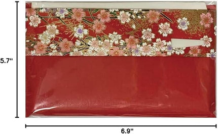 Mino Washi Japanese Toraditional kaishi paper 30 sheets of plain kaishi paper in Japanese colorful Yuzen paper poach with sweet pick [red]