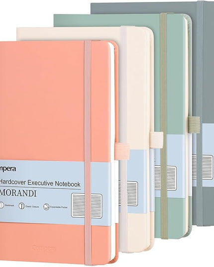 Comix 4 Pack Lined Journal Notebooks for Women, 176 Pages, 5.5 x 8.3, Hardcover, Morandi, 100gsm Paper, A5 Journaling Notebooks, Perfect for Work School Home