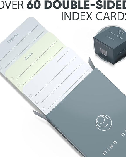 Undated Daily Productivity To Do List Cards - 60 To-Do List Cards, 10 Goal Setting Cards - Daily Checklist Cards and Note Pads - Simple and Effective Analog System