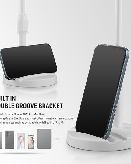 NEEWER BASICS 5"/13cm Desk Ring Light with Stand, 10W LED Selfie Light with Phone Holder Base Compatible with iPhone for Video Recording Laptop Webcam Zoom Video Conference Lighting Makeup, White BR60