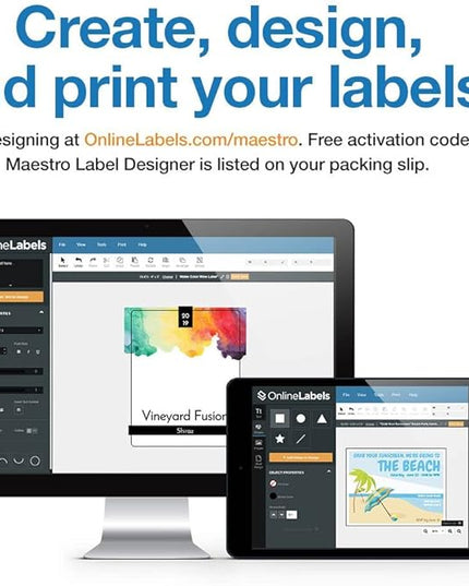 Sticker Paper, 500 Sheets, White Matte, 8.5" x 11" Full Sheet Label, Works with Inkjet and Laser Printer, Compatible with Electronic Cutting Machines, OL177WX, OnlineLabels