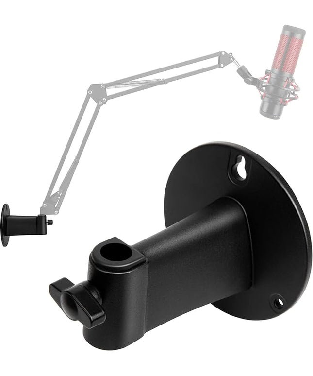 Microphone Wall Mount Boom Arm - Microphone Wall Mount for Mic holder，Horizontal Mounting Wall，Space Saving Desktop Metal Mic Stand Clamp by SUNMON