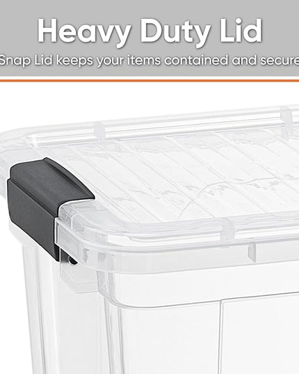 Superio Clear Storage Boxes with Lids, 4.75 Quart Plastic Container Bins for Organizing, Stackable Crates, BPA Free, Non Toxic, Odor Free, Organizers for Home, Office and Dorm, 8 Pack