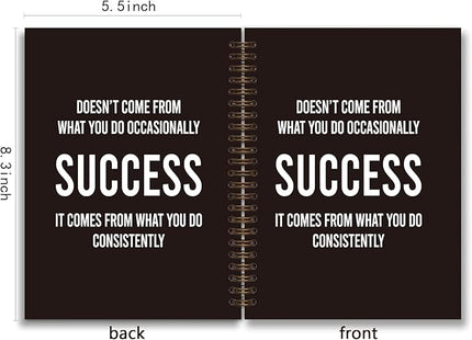 foedor Inspirational Quotes Black College Ruled Spiral Notebook,Inspirational Spiral Bound Notebook,5.5×8.3 Journal with 164 Lined Pages,College School Supplies