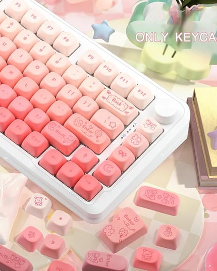134Keys PBT Keycaps MOA Profile Key Cap for Cherry Gateron MX Switches Mechanical Keyboards Key caps (Butterfly Powder)