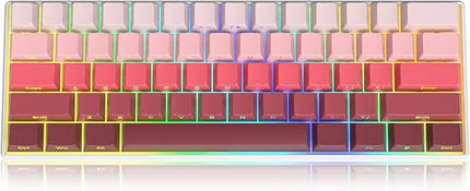 Cherry Profile Side Printed PBT Keycaps, 135 Key Minimalist Double Shot Shine Through Custom Keycap, Gradient Key Cap for Cherry MX Switches Mechanical Keyboard (Rouge/Side Print)