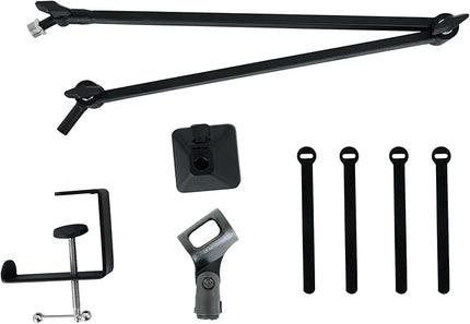 Rockville R-BOOM 34 34-Inch Boom Arm Studio Podcast Mic Stand, ABS Desk Clamp, Adjustable 3-Area Articulation, 360 degree Rotation, Steel Arm, for Podcasting and Streaming