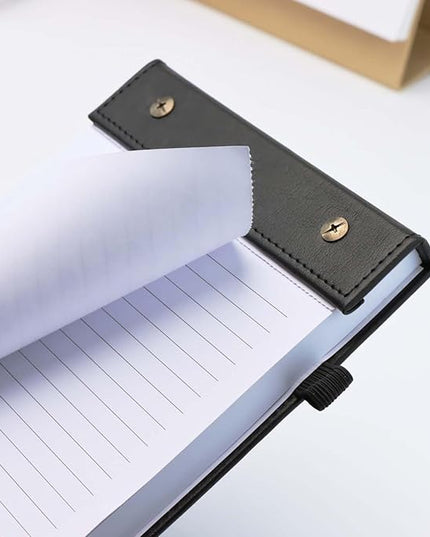 Mogoostry A5 Lined Planning Pads 5.9" x 8" Planner To Do List Memo Note Pads Screw Binding Writing Paperboard Notepad, 100 Sheets per Pack, Black