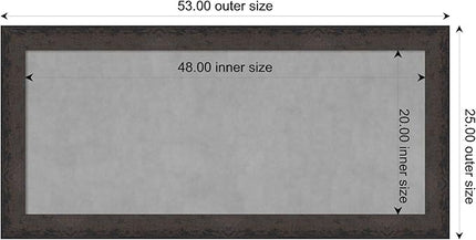 Amanti Art Black Framed Magnetic Board 25x53 Oversize Vision Board for use with Magnets, 100% Metal Sheet to Display Items as Office Decor or for Home Organization in mudroom, Kitchen or Kids Room