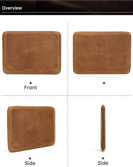 Top Grain Leather 14.2" Slim Laptop Sleeve Protector, Minimalist Vintage Design, Handmade, Compatible with MacBook Pro 14 inch 2021 2022 M1 Pro/M1 Max A2442 & Other PC, Brown 14.2 Inch