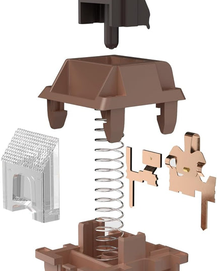 DUROCK Mocha Chocolate T1 Switches, Full POK T1 Tactile Switch 62g Long Spring, Light Diffuser 5 Pins Lubed Mechanical Keyboard Switches (90pcs)