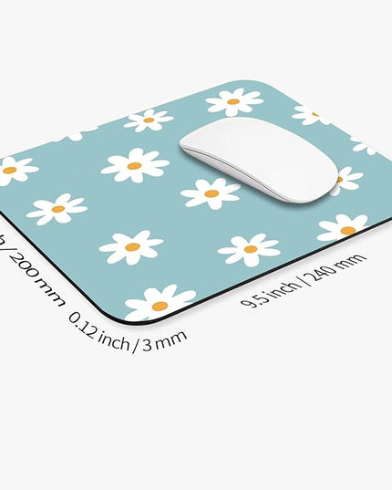 Square Mouse Pad Little Daisy,Personalized Premium-Textured Custom Mouse Mat Design,Washable Mousepad Cloth,Non-Slip Rubber Base Computer Mouse Pads for Wireless Mouse