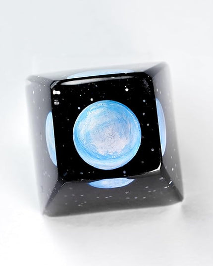 Neptune Planet Artisan Keycap R1 SA Profile Custom Solar System Planets Keycaps 1U ESC Handmade Resin Gaming Galaxy Key Cap Cherry MX Switch Compatible Mechanical Keyboard Space Lover Gift