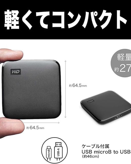 Western Digital 2TB Elements SE - Portable SSD, USB 3.0, Compatible with PC, Mac - WDBAYN0020BBK-WESN