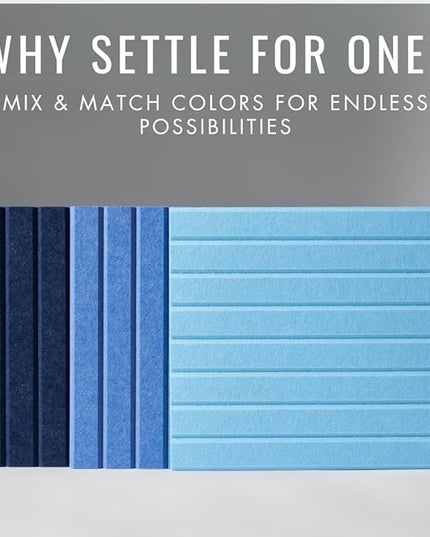 Large Bulletin Board 48x36 - Office Wall Organizer to Replace Your Old Cork Boards for Walls for Office Decor -12-Pack Felt Wall Panels to Use in Home Office Decor, Classroom Decor (Indigo)
