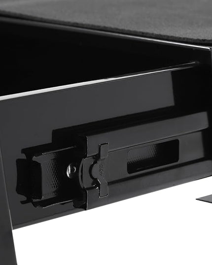 LEYSRIS 19.78" Under Desk Storage Drawer, Locking Design Black Sliding Pull-Out Drawer for Sit Stand Workstation