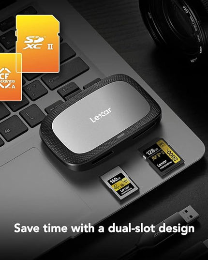 Lexar Professional CFexpress Type A / SD USB 3.2 Gen 2 Reader, Designed for CFexpress Type A and SD UHS-II Cards, High-Speed USB 10Gbps Transfer Speeds (LRW530U-RNBNG)