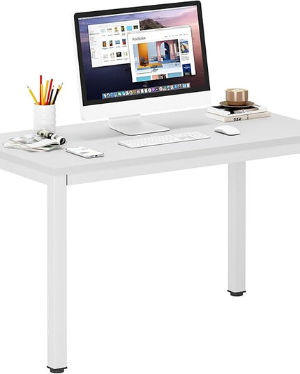 DlandHome 39 inches Small Computer Desk for Home Office Activity Table Writing Table for Small Spaces Study Table Student Laptop Desk White DND-AC3DW-100