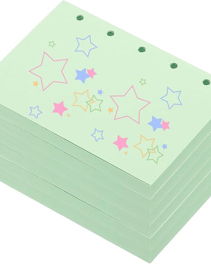 PATIKIL Colored Loose Leaf Paper, 4.1" x 3"(A8) 300 Sheets 5 Holes Punched 150GSM Blank Binder Refill Paper Supplies for Office Note Taking Teacher Planner Journal Notebook, Light Green