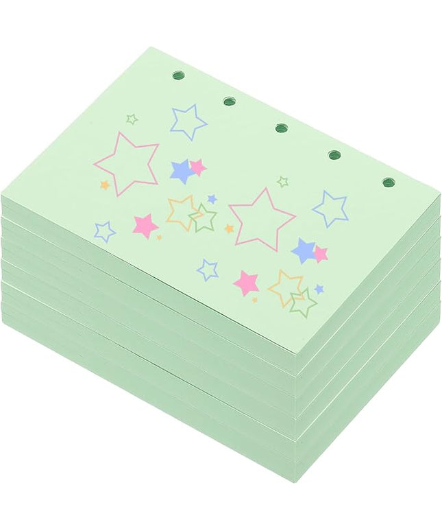 PATIKIL Colored Loose Leaf Paper, 4.1" x 3"(A8) 300 Sheets 5 Holes Punched 150GSM Blank Binder Refill Paper Supplies for Office Note Taking Teacher Planner Journal Notebook, Light Green