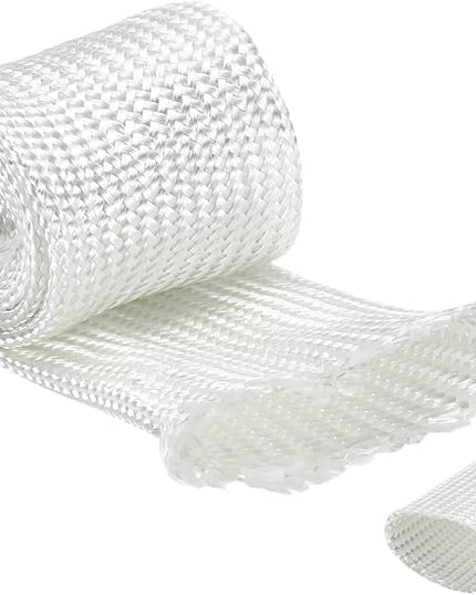 uxcell Insulation Cable Protector,28mm/1.10 Inch-1m/3 Feet High Temp Fiberglass Sleeve White