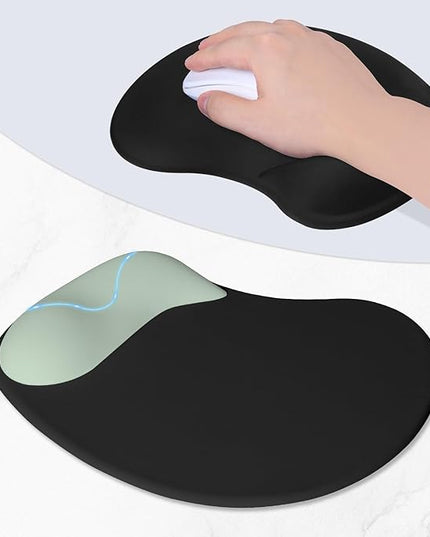 ITNRSIIET Ergonomic Mouse Pad, Cushioned Gel Wrist Rest, Non-Slip Base, Smooth Surface, Compatible with All Mice for Office & Gaming, Desk Accessory, 9.5 x 8.2 inch, Sage Mint Gradient