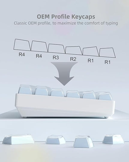 Womier Jelly Keycaps, Mechanical Keyboard for keycaps Set, OEM Profile Clear Key Cap, 113-Key Blue Cute Custom Keycaps for 60%,75%,100% Mechanical Keyboards with Cherry/Gateron MX Switches