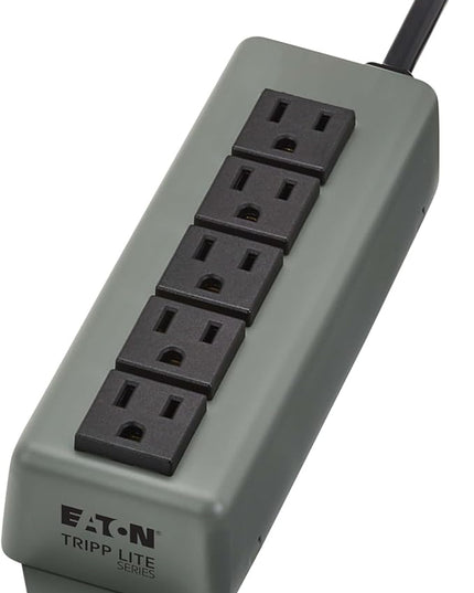 Eaton Tripp Lite Series 5-Outlet Heavy Duty Power Strip, Metal, Mountable (Wall Mount & Under Desk) 15ft Extension Cord, 15A Circuit Breaker, Industrial Garage Shop Work Bench Applications (602-15)