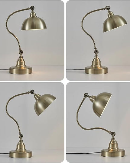 Vintage Desk Lamp Decorative Table Lamp for Home Office Living Room Bedroom Desk Light, Rustic Industrial Farmhouse Antique Library Study Desk Lamp E26 LED Bulb Included