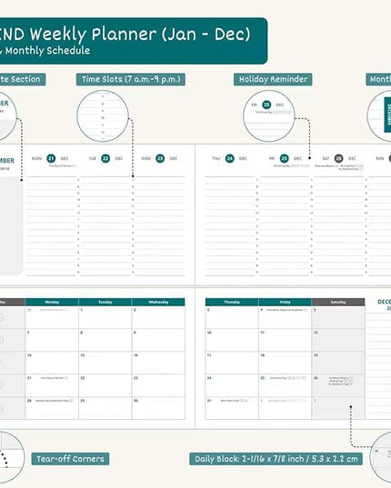 BEZEND 2026 Planner Weekly and Monthly (9" x 5.5") Calendar Book with Daily Vertical Timeslot & Note (Jan-Dec), Equal Space Even Weekends, Work Home Women, PU Leather Hardcover - Mustard