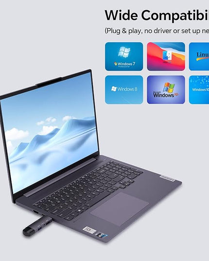 CHONCHOW USB Hub for Laptop, Aluminum 4 Ports USB Hub 3.0 USB Splitter Ultra-Slim Data Hub, USB Extender USB Multiport Adapter USB C Hub for Laptop,PC,Mac,Printer,Flash Drive,Mobile HDD,Phone and More