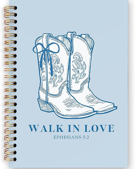 dvhdajed Western Cowgirl Spiral Notebook, Walk in Love Cowgirl Journal Notebooks, Western Preppy Spiral Journal for Girls Women, Cowgirls Office School Supplies Gifts, 5.5x8.3 In