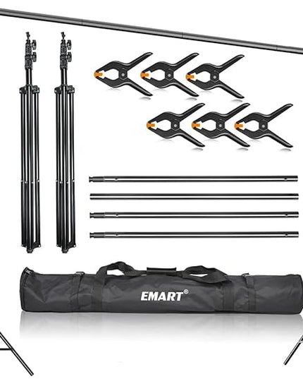 EMART Heavy Duty Background Stand, 9.2 x 10ft Adjustable Backdrop Support System Kit with Carry Bag for Photography