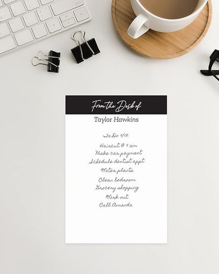 from The Desk of Personalized 4" x 6" Sticky Note Pads/Modern Set of 3 Custom Pads / 50 Sticky Sheets Per Pad/Customized Note Pads Made in The USA