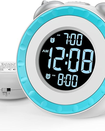 uscce Loud Dual Alarm Clock with Bed Shaker - 0-100% Dimmer, Vibrating Alarm Clock for Heavy Sleepers or Hearing Impaired, Easy to Set, USB Charging Port, Snooze, Battery Backup (White)